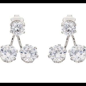 Kenneth Jay Lane CZ Solitaire Jacket Drop Earrings